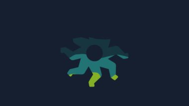 Yellow Sun icon isolated on blue background. 4K Video motion graphic animation.