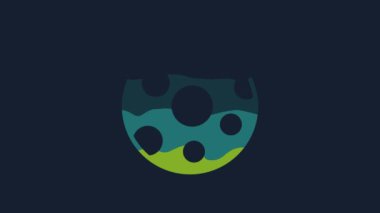 Yellow Full moon icon isolated on blue background. Cloudy night sign. Sleep dreams symbol. Night or bed time sign. 4K Video motion graphic animation.