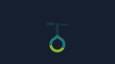 Yellow Old magic key icon isolated on blue background. 4K Video motion graphic animation.