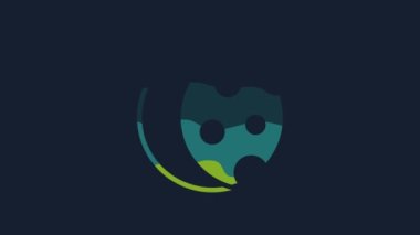 Yellow Eclipse of the sun icon isolated on blue background. Total sonar eclipse. 4K Video motion graphic animation.