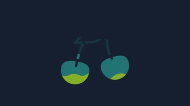 Yellow Fresh summer berries icon isolated on blue background. Berry fruit. 4K Video motion graphic animation.