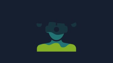 Yellow Hypnosis icon isolated on blue background. 4K Video motion graphic animation.