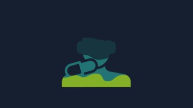 Yellow Sedative pills icon isolated on blue background. 4K Video motion graphic animation.