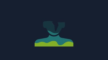 Yellow Solution to the problem in psychology icon isolated on blue background. Therapy for mental health. 4K Video motion graphic animation.