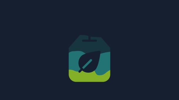 Yellow Tea Bag Leaf Icon Isolated Blue Background Video Motion — Vídeo de Stock