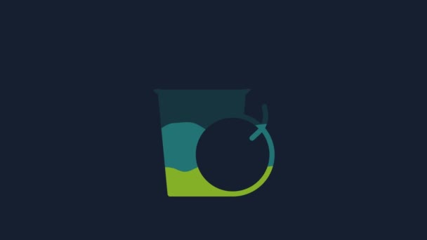 Yellow Fresh Smoothie Icon Isolated Blue Background Video Motion Graphic — Αρχείο Βίντεο