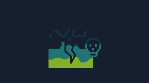 Yellow Poisonous Cloud Gas Smoke Icon Isolated Blue Background Stink — Αρχείο Βίντεο