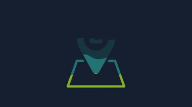 Yellow Picnic location icon isolated on blue background. 4K Video motion graphic animation.