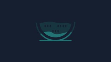 Yellow Watermelon icon isolated on blue background. 4K Video motion graphic animation.