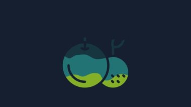Yellow Fruit icon isolated on blue background. 4K Video motion graphic animation.