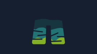 Yellow Wide pants icon isolated on blue background. Trousers sign. 4K Video motion graphic animation.