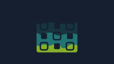 Yellow Drum machine music producer equipment icon isolated on blue background. 4K Video motion graphic animation.