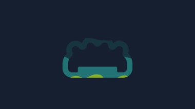 Yellow Brass knuckles icon isolated on blue background. 4K Video motion graphic animation.