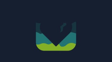 Yellow Broken heart or divorce icon isolated on blue background. Love symbol. Happy Valentines day. 4K Video motion graphic animation.