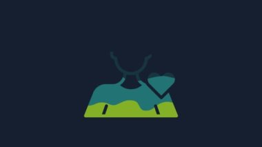 Yellow Romantic man icon isolated on blue background. Happy Valentines day. 4K Video motion graphic animation.