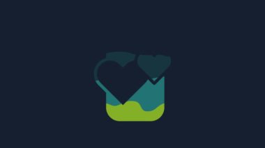 Yellow Dating app online mobile concept icon isolated on blue background. Female male profile flat design. Couple match for relationship. 4K Video motion graphic animation.