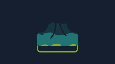 Yellow Volcano icon isolated on blue background. 4K Video motion graphic animation.