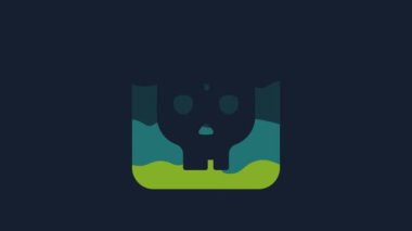 Yellow Archeology icon isolated on blue background. 4K Video motion graphic animation.