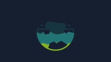 Yellow Earth core structure crust icon isolated on blue background. 4K Video motion graphic animation.