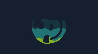 Yellow Earth core structure crust icon isolated on blue background. 4K Video motion graphic animation.