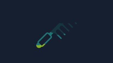 Yellow Hairbrush icon isolated on blue background. Comb hair sign. Barber symbol. 4K Video motion graphic animation.