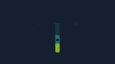 Yellow Pickaxe icon isolated on blue background. 4K Video motion graphic animation.