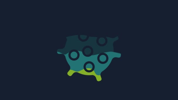 Yellow Bacteria Icon Isolated Blue Background Bacteria Germs Microorganism Disease — 图库视频影像