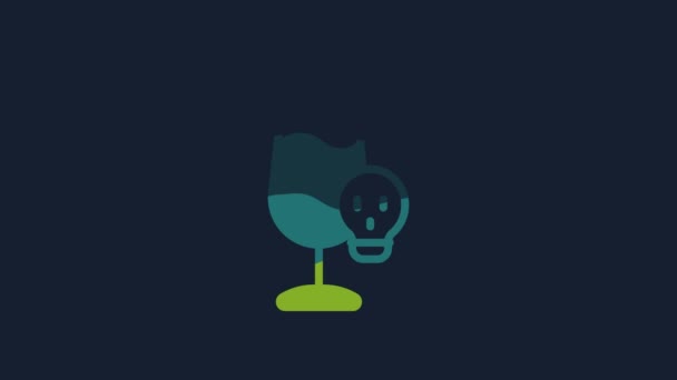 Yellow Poisoned Alcohol Icon Isolated Blue Background Video Motion Graphic — Stock Video