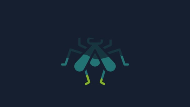 Ікона Жовтого Комара Ізольована Синьому Фоні Відеографічна Анімація — стокове відео