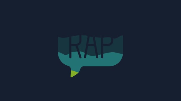 Yellow Rap Music Icon Isolated Blue Background Video Motion Graphic — Wideo stockowe