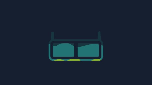 Yellow Glasses Icon Isolated Blue Background Eyeglass Frame Symbol Video — Stock videók