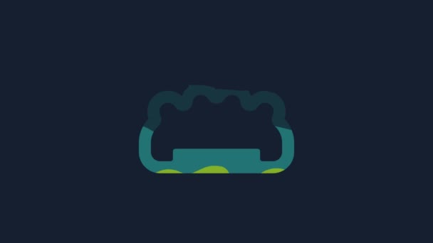 Yellow Brass Knuckles Icon Isolated Blue Background Video Motion Graphic — Stock video