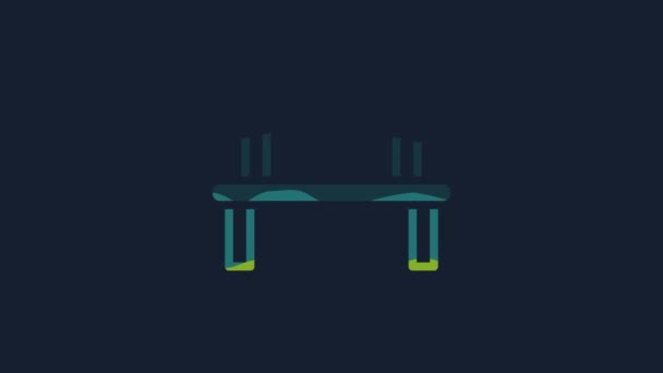 Yellow Sauna Wood Bench Icon Isolated Blue Background Video Motion — 图库视频影像
