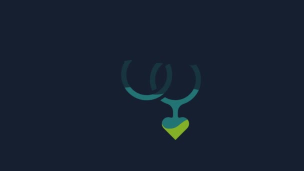 Ікона Жовтого Гендера Ізольована Синьому Тлі Символи Чоловіків Жінок Символ — стокове відео