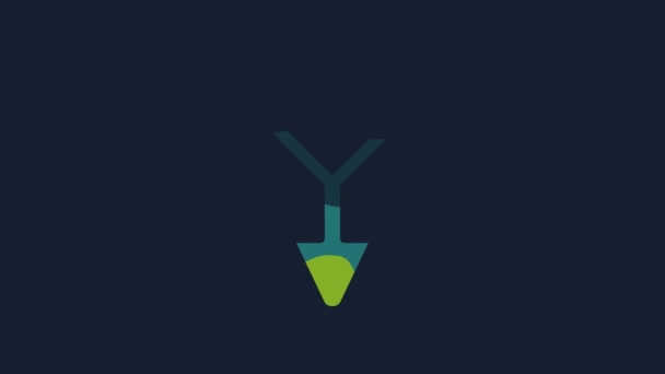 Yellow Female Gender Symbol Icon Isolated Blue Background Venus Symbol — Vídeo de stock