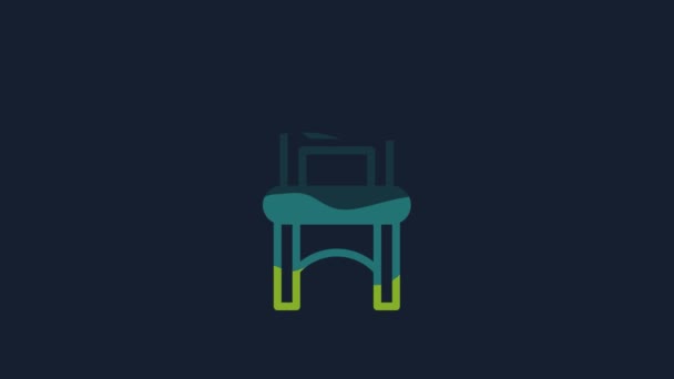Yellow Chair Icon Isolated Blue Background Video Motion Graphic Animation — Wideo stockowe