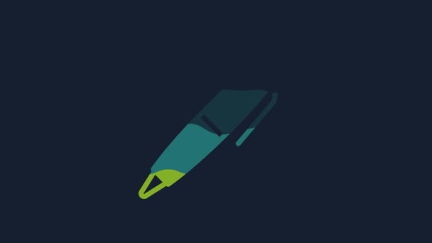 Yellow Pen Icon Isolated Blue Background Video Motion Graphic Animation — Wideo stockowe