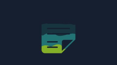 Yellow File document icon isolated on blue background. Checklist icon. Business concept. 4K Video motion graphic animation.