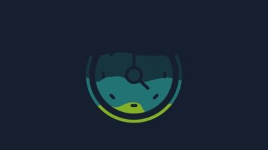 Yellow Clock icon isolated on blue background. Time symbol. 4K Video motion graphic animation.