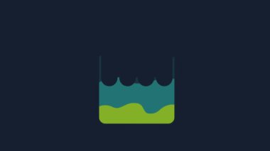 Yellow Canister for gasoline icon isolated on blue background. Diesel gas icon. 4K Video motion graphic animation.