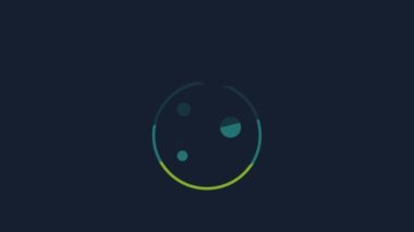 Yellow Peach fruit or nectarine with leaf icon isolated on blue background. 4K Video motion graphic animation.