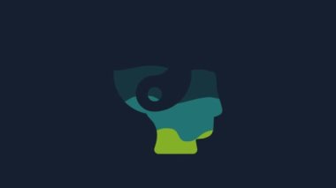 Yellow Yin Yang symbol of harmony and balance icon isolated on blue background. 4K Video motion graphic animation.