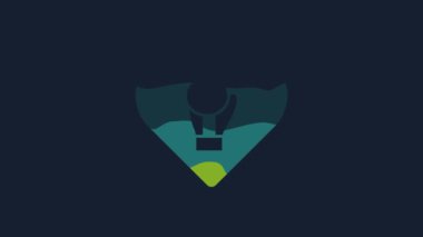 Yellow Boxing glove icon isolated on blue background. 4K Video motion graphic animation.