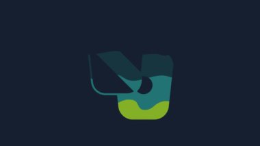Yellow Boxing training paws icon isolated on blue background. 4K Video motion graphic animation.