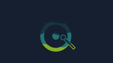 Yellow Boxing gong icon isolated on blue background. Boxing bell. 4K Video motion graphic animation.