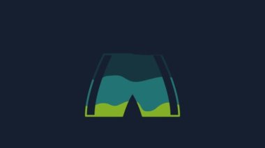 Yellow Boxing short icon isolated on blue background. 4K Video motion graphic animation.