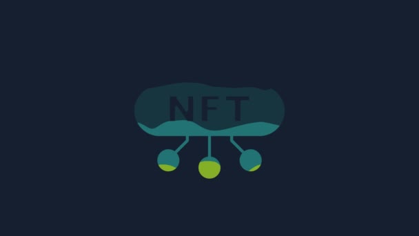 Yellow Nft Cloud Icon Isolated Blue Background Non Fungible Token — Video