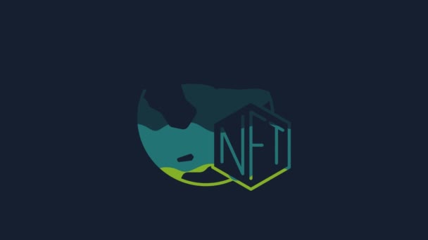 Yellow Nft Digital Crypto Art Icon Isolated Blue Background Non — Stockvideo