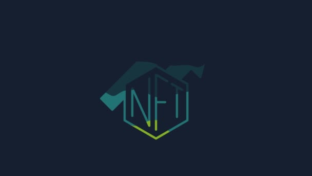 Yellow Nft Growth Bar Chart Icon Isolated Blue Background Non — 비디오