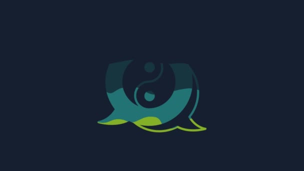 Gul Yin Yang Symbol Harmoni Balance Ikon Isoleret Blå Baggrund – Stock-video